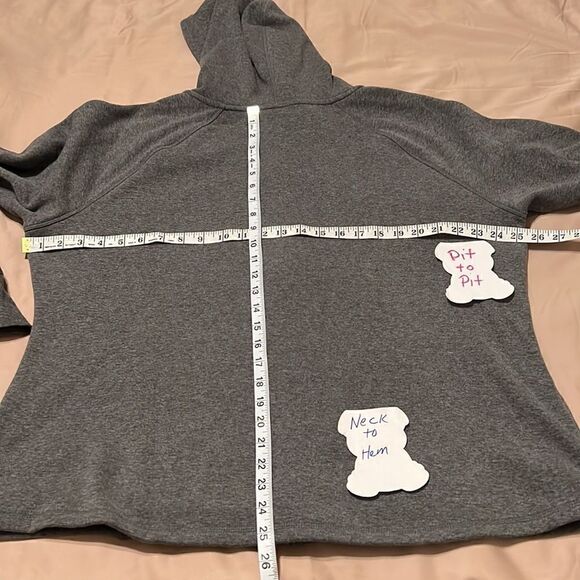 Athletic works szXXL grey fleece lined zip front hoodie with pockets GUC - Picture 6 of 9